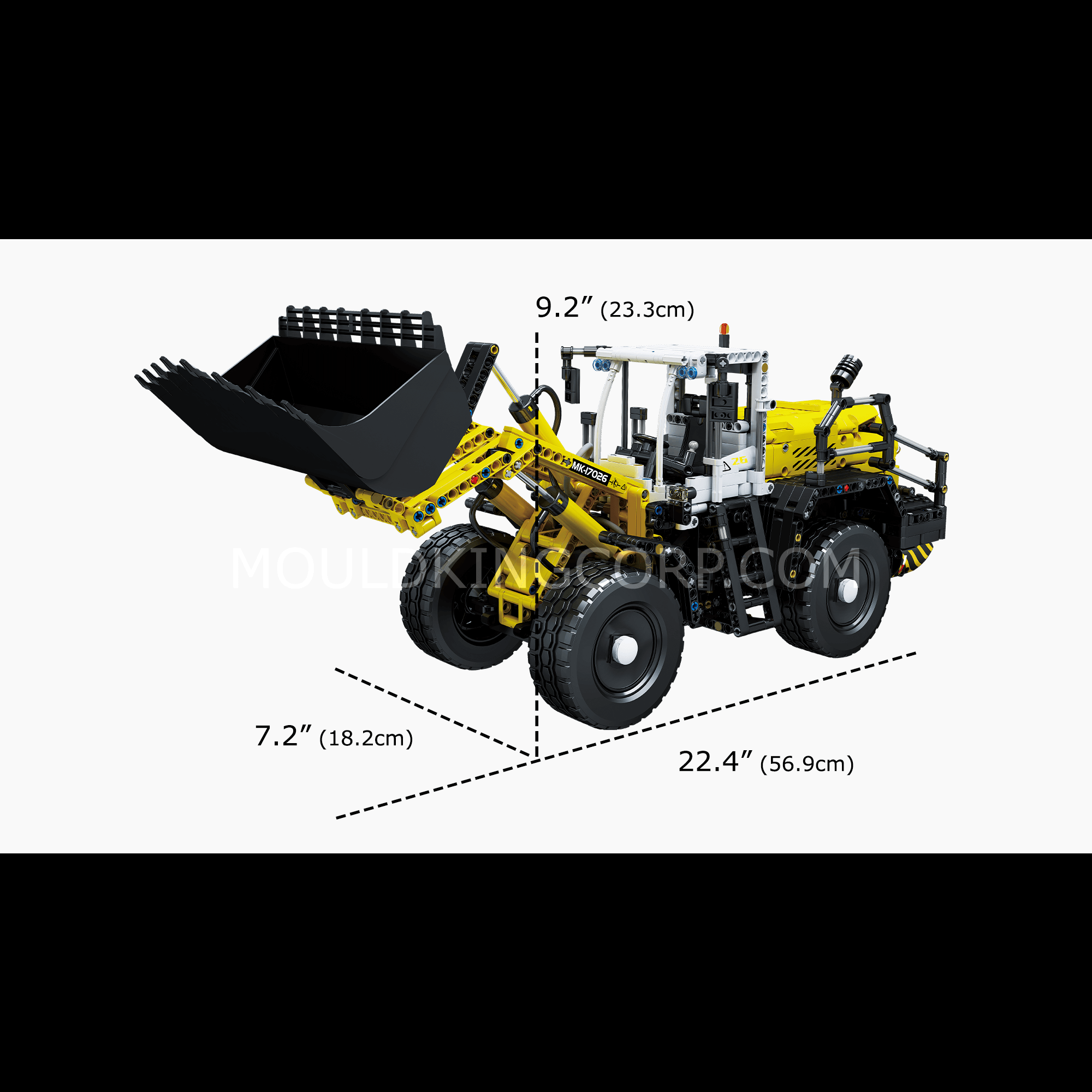 Mould King 17026 Pneumatic Construction Wheel Loader Building Blocks Set - 2,500+ Pieces STEM Toy for Kids & Adults, Perfect for Construction Enthusiasts & DIY Projects | Great Gift for Birthday, Christmas & Engineering Lovers