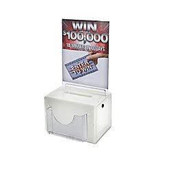 Azar Lottery Box - Large White Lottery Ticket Storage & Organizer for Raffles, Bingo, and Fundraising Events