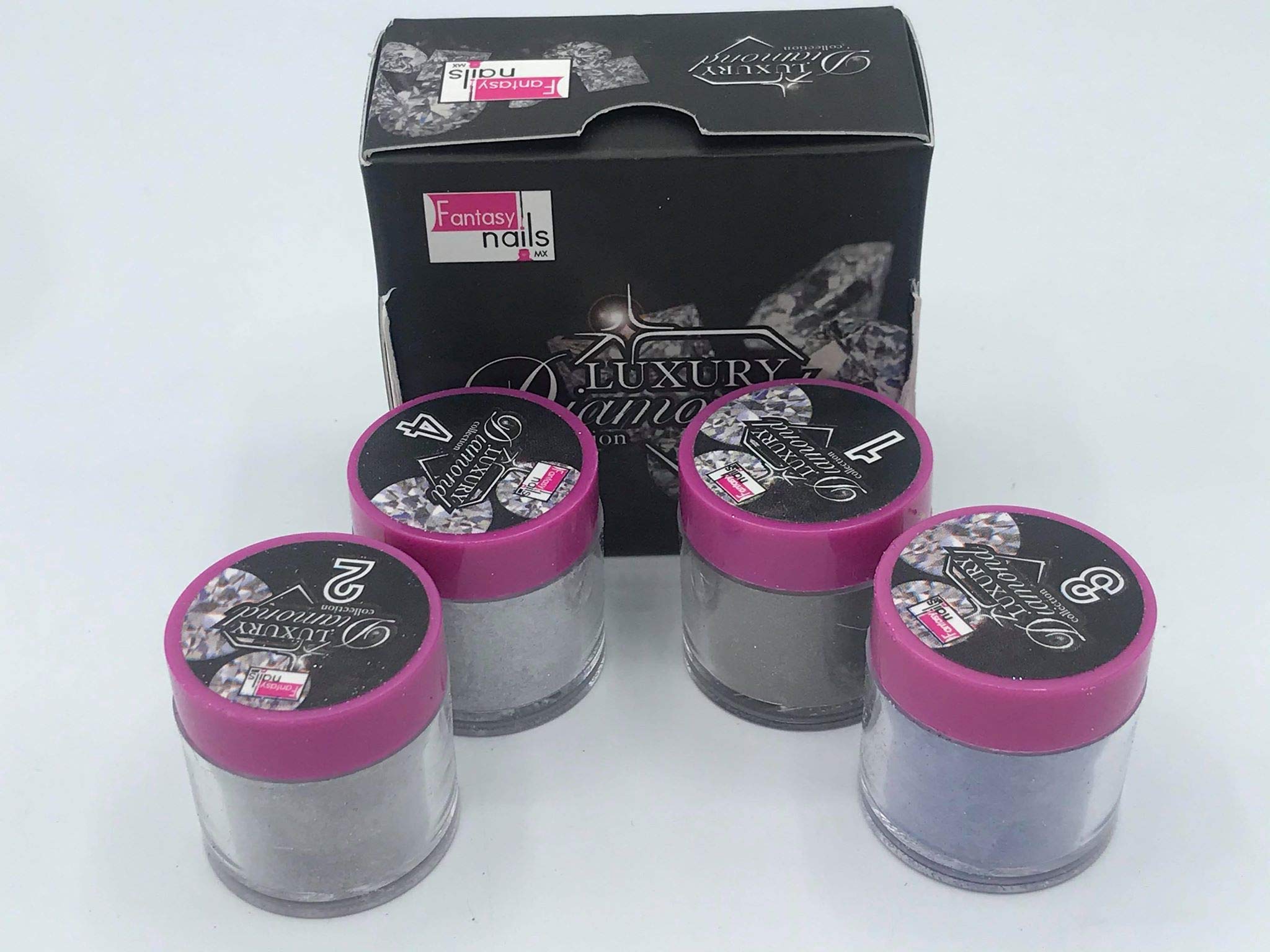 Luxury Diamond Acrylic Powder Set of 4 - Fantasy Nails Sinaloa Collection for Professional Nail Art & Salon Use - Perfect for Manicures, Pedicures & Nail Extensions