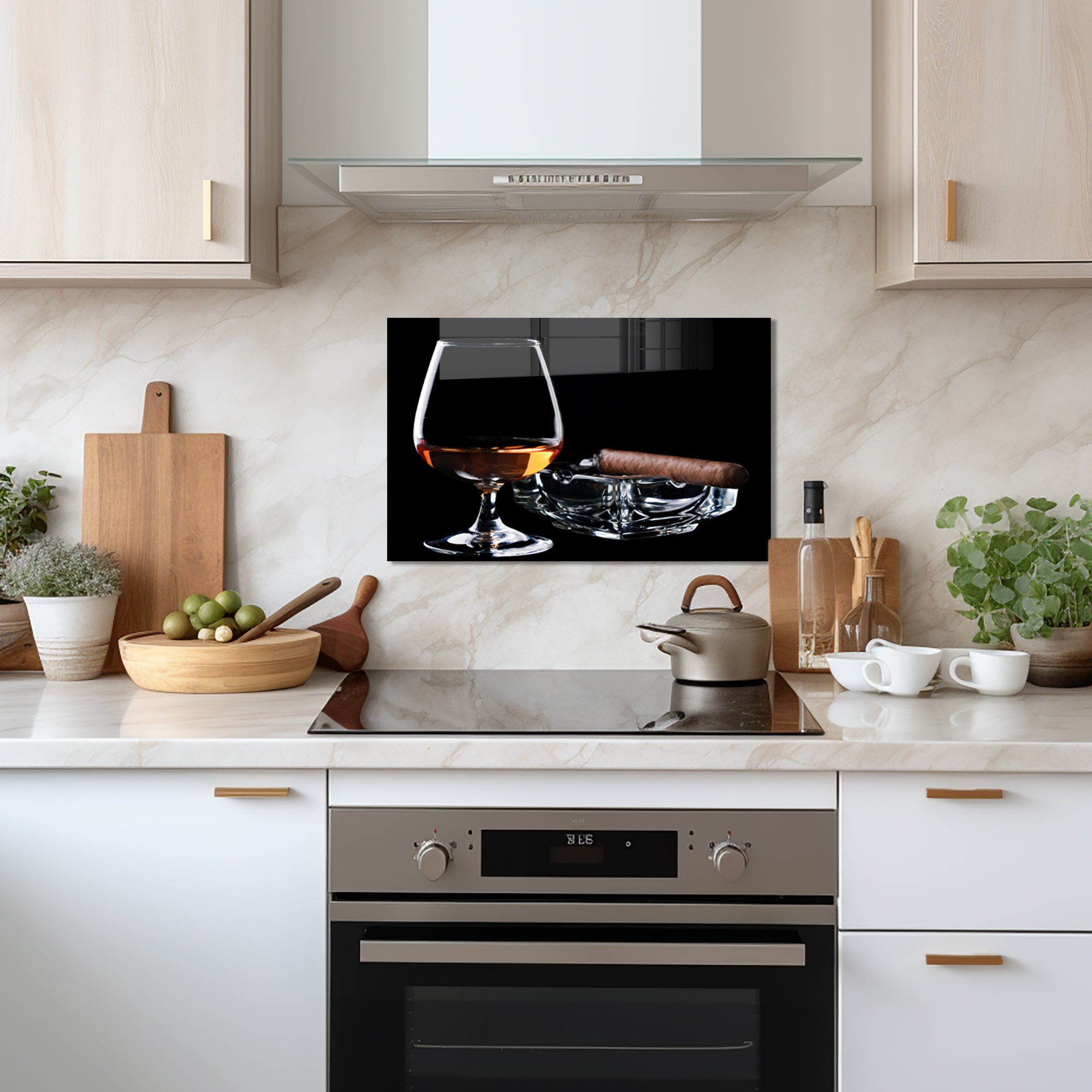 Premium Whiskey & Cuban Glass Splashback - Elegant Kitchen Backsplash for Home Bar & Modern Interior Design | Perfect for Liquor Display, Cocktail Making & Stylish Home Decor