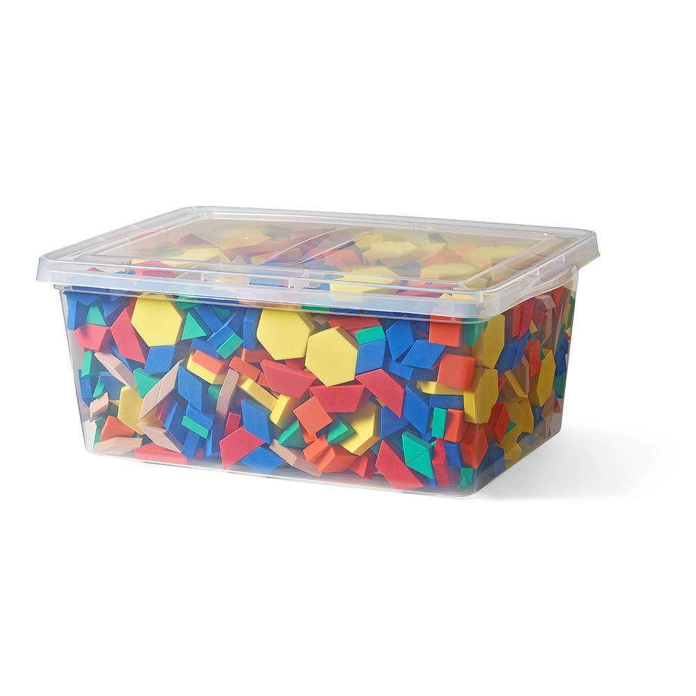 Foam Pattern Blocks for Kids - 1,250 Piece Educational Shapes Set for Kindergarten, Montessori & Classroom Learning - Geometric Shapes, Symmetry & Pattern Recognition Toys - Perfect for Math Activities, Homeschooling & Early Childhood Development
