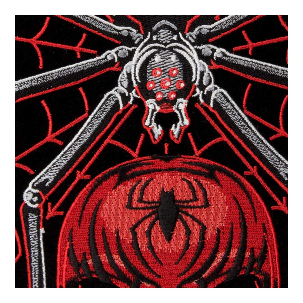 Spider Web Iron On Patches for Clothing - 4x5 Inch Red Black Embroidered DIY Sew On Patches for Jackets, Jeans, Bags - Gothic Decor, Punk Fashion, DIY Costume Accessories
