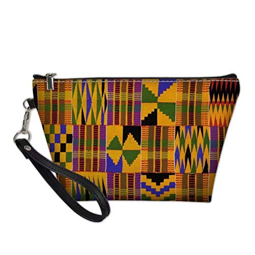 African Tribal Women's Toiletry Cosmetic Bag - Waterproof Travel Makeup Organizer with Zipper Pouch for Vacation, Gym & Daily Essentials Storage