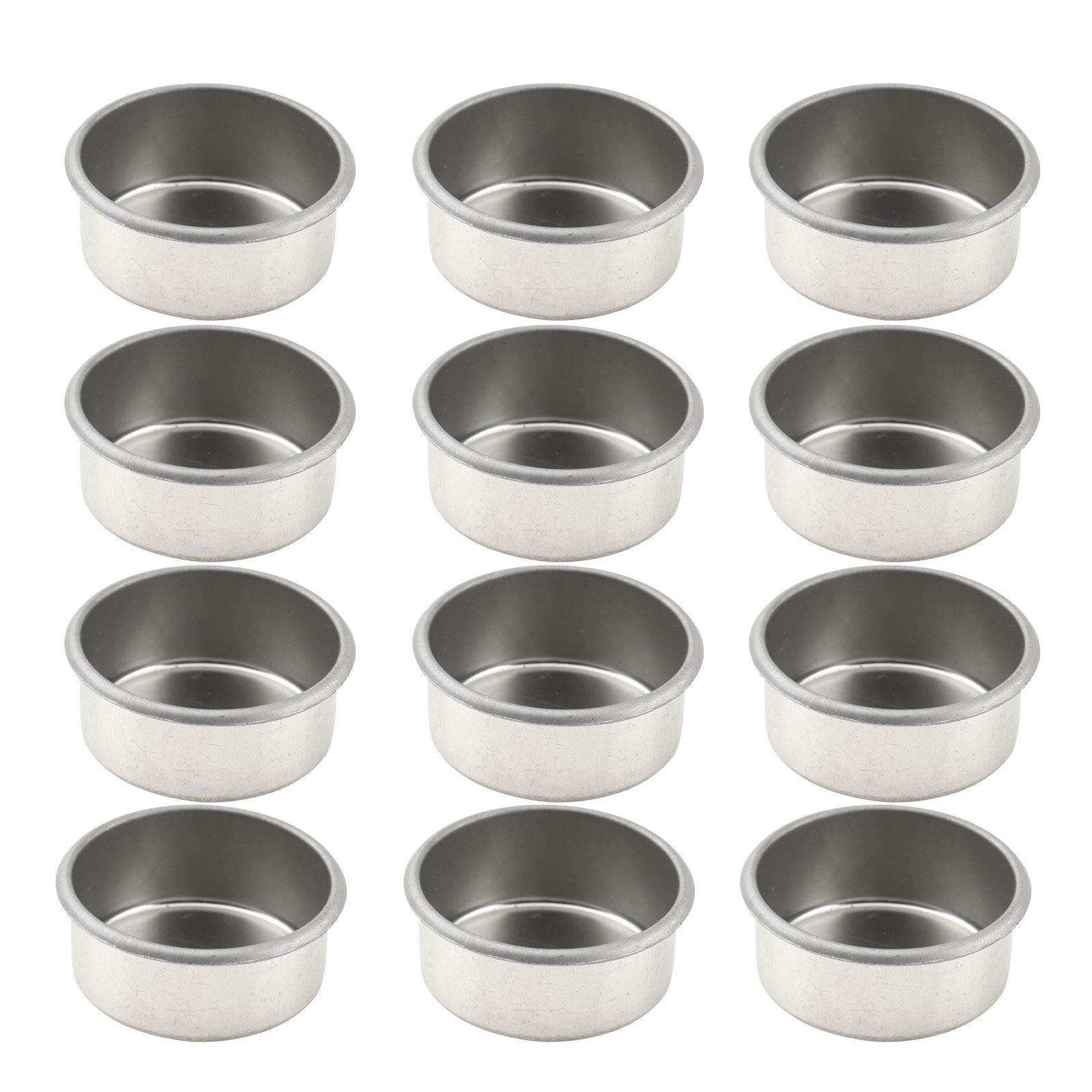 12-Pack Reusable Empty Candle Tins - 4.2x1.9cm Silver Tea Light Containers for DIY Candles, Wax Melts & Home Decor - Perfect for Weddings, Parties & Aromatherapy