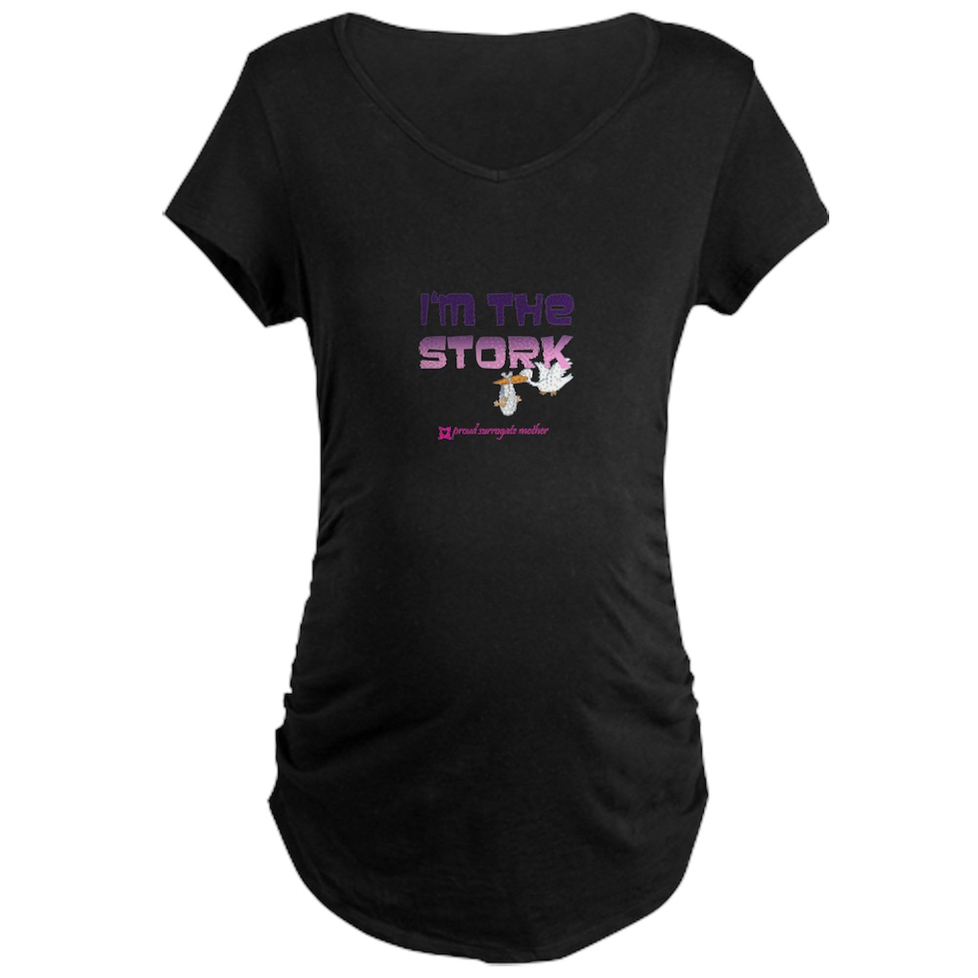 Stork Maternity T-Shirt for Women - Ruched Side Design Pregnancy Shirt | Comfortable Maternity Wear for Baby Showers, Pregnancy Announcements & Everyday Use