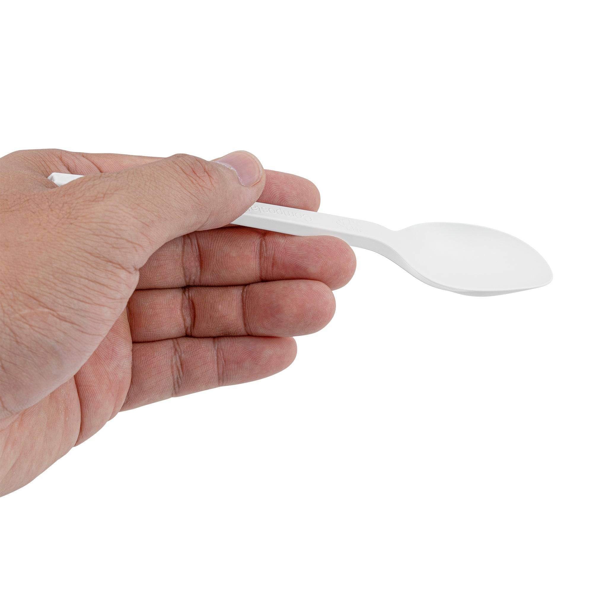 Eco-Friendly White CPLA Compostable Spoons - Heat Resistant, Biodegradable Cutlery (250 Count) - Perfect for Parties, Picnics & Sustainable Dining
