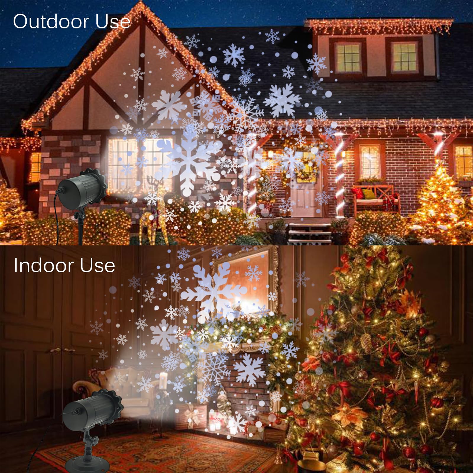 Christmas Snowflake Projector Lights Outdoor - Waterproof Holiday Projector for Yard, Garden, and House Decor - Perfect for Xmas, Winter Parties, and Seasonal Celebrations