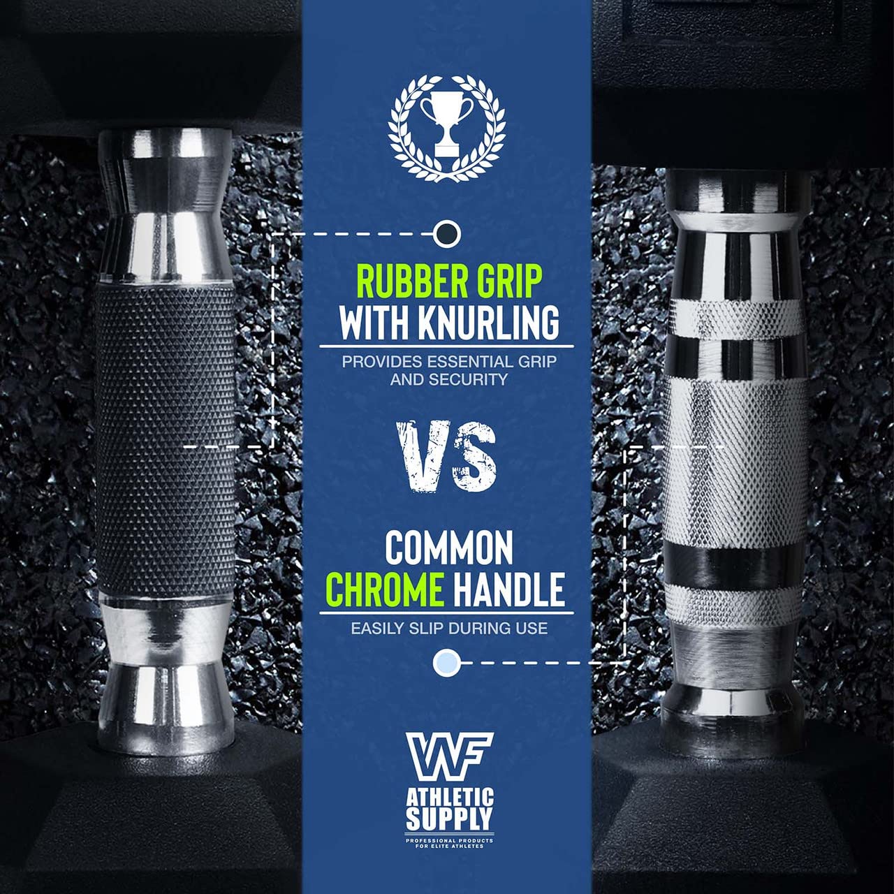 WF Athletic Supply Rubber Encased Hex Dumbbells with Contoured Rubber Grip Handle - Premium Weight Lifting Equipment for Muscle Toning, Strength Training & Full Body Workouts | Ideal for Home Gym, CrossFit & Fitness Enthusiasts