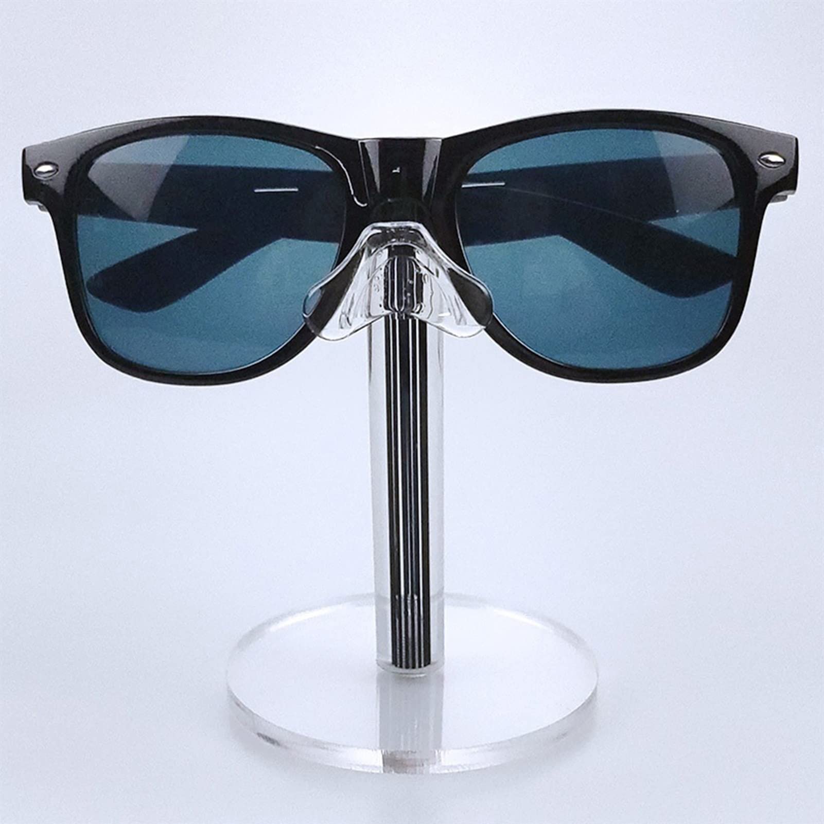 Acrylic Sunglasses Organizer Stand - Black Eyeglasses Display Rack & Jewelry Holder for Sunglasses, Glasses, Accessories - Perfect for Retail Stores, Boutiques, Home Vanity & Makeup Counter Organization (1 Pair Capacity)