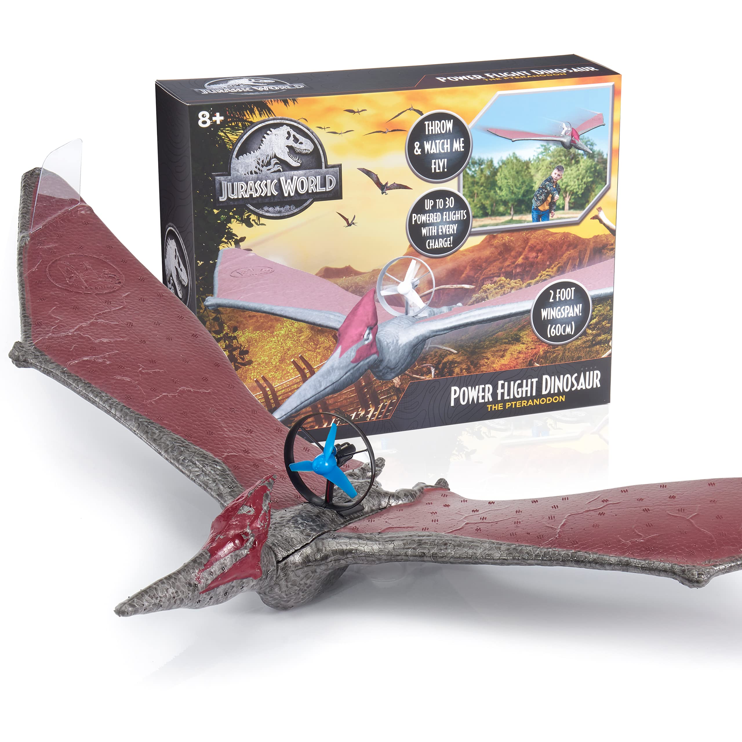 Official Jurassic World Power Flight Dino - Pteranodon Flying Dinosaur Toy for Kids 8+ | Camp Cretaceous, Fallen Kingdom & Dominion Merchandise | Perfect Gift for Boys & Girls | Indoor & Outdoor Play, Dinosaur Themed Parties, STEM Learning