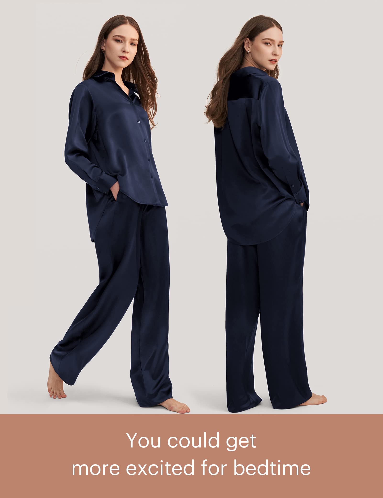 Luxury LilySilk 100% Mulberry Silk Pajama Set for Women - Soft Button-Down Sleepwear & Loungewear 2PC PJ Set - Perfect for Relaxing, Spa Days & Gift Giving