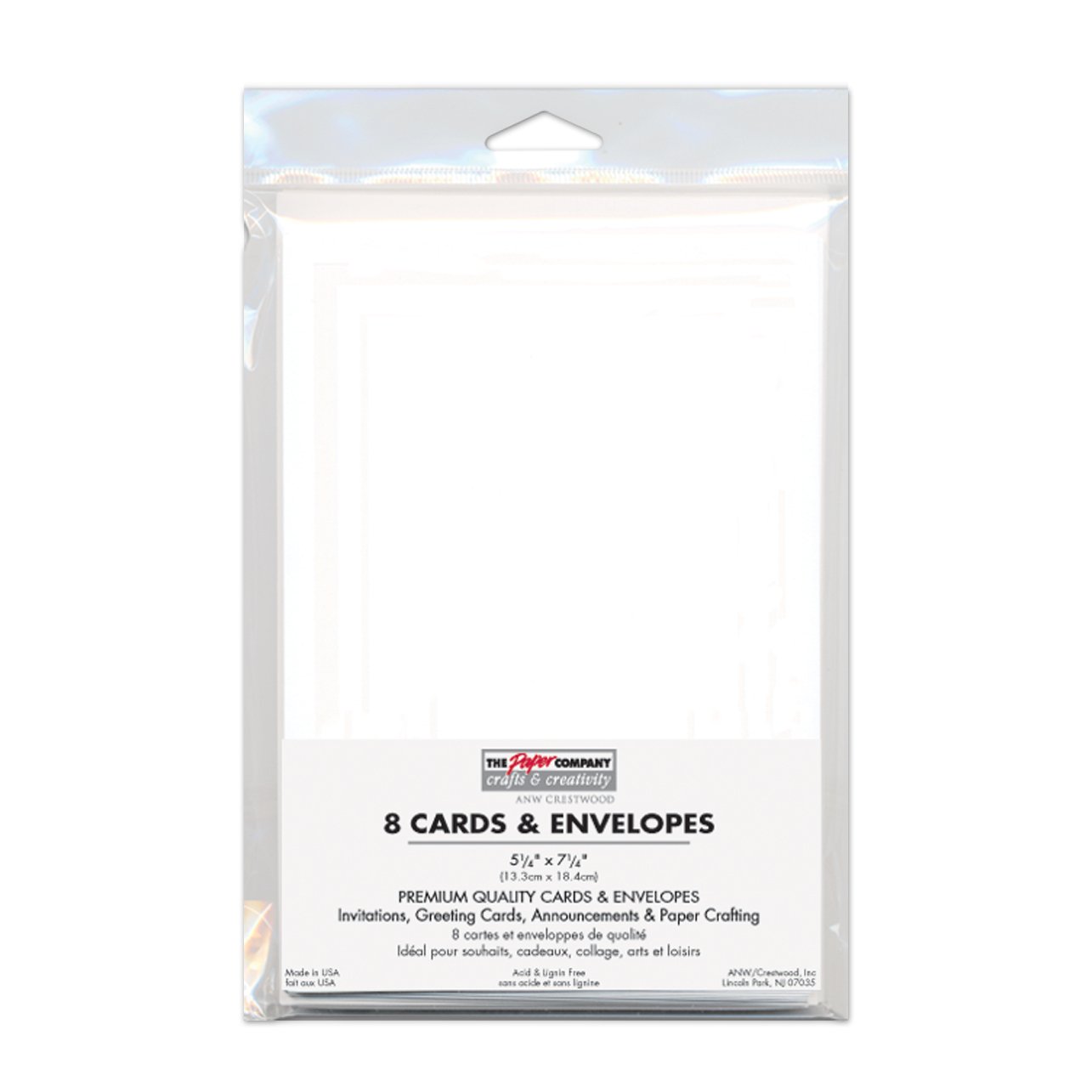 Premium White Notecards & Envelopes - 8 Sets (5.25x7.25