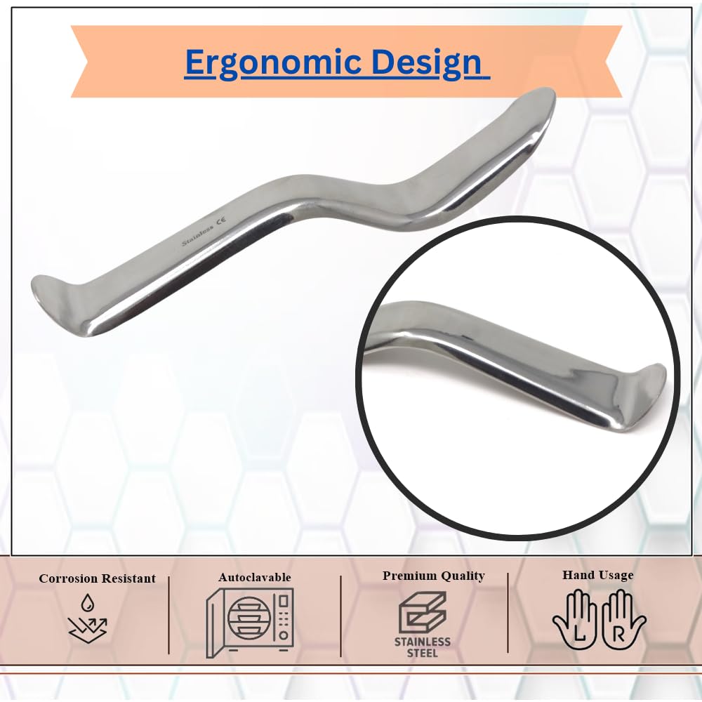 Professional Autoclavable Stainless Steel Dental Retractors - Lip, Cheek & Tongue Retractors for Dentists - Oral Examination & Teeth Whitening Tools - Perfect for Dental Clinics & Teeth Whitening Procedures (Minnesota)