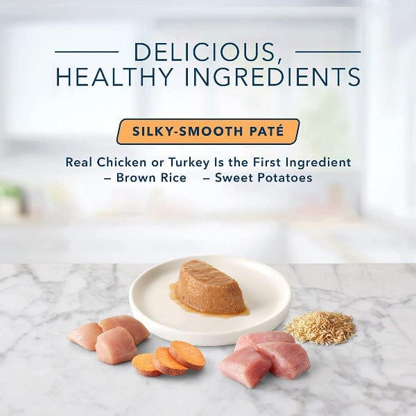 BLUE Tastefuls Spoonless Singles Chicken & Turkey Pate Variety Pack - Grain-Free Wet Cat Food for Adult & Senior Cats - Easy Peel Lids for Convenient Feeding at Home or Travel