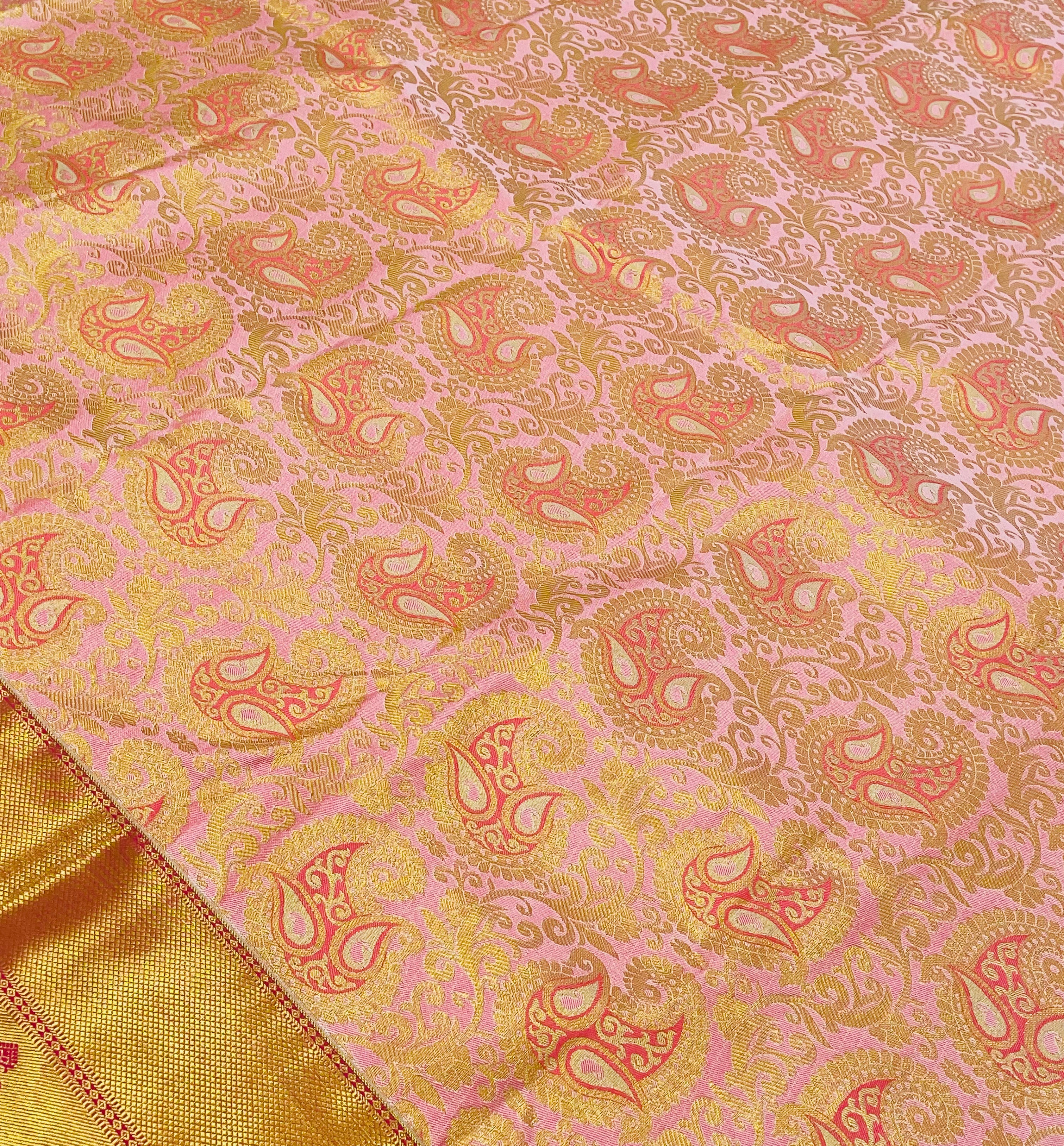 Elegant Light Pink Pure Kanchi Silk Saree for Women - Perfect for Weddings, Parties & Festive Occasions