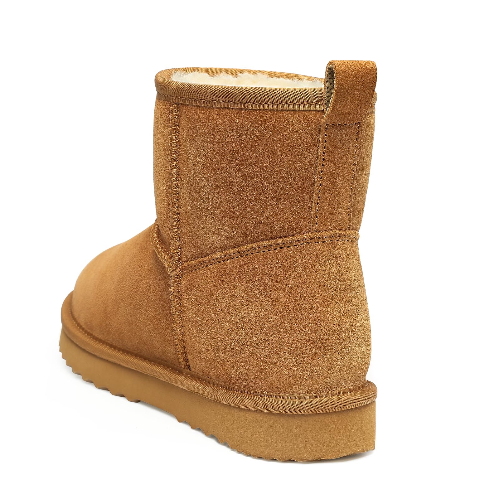 Litfun Women's Suede Mini Boots - Winter Warm Fuzzy Snow Boots with Fur Lining for Comfort | Perfect for Cold Weather, Snow Days & Casual Outfits