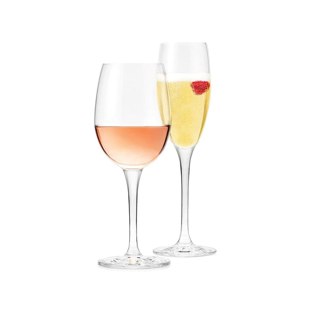 Libbey Contour 8 Oz Champagne Glasses - Set of 12 Crystal Clear Flutes for Weddings, Parties & Celebrations - Elegant Stemware for Sparkling Wine & Cocktails