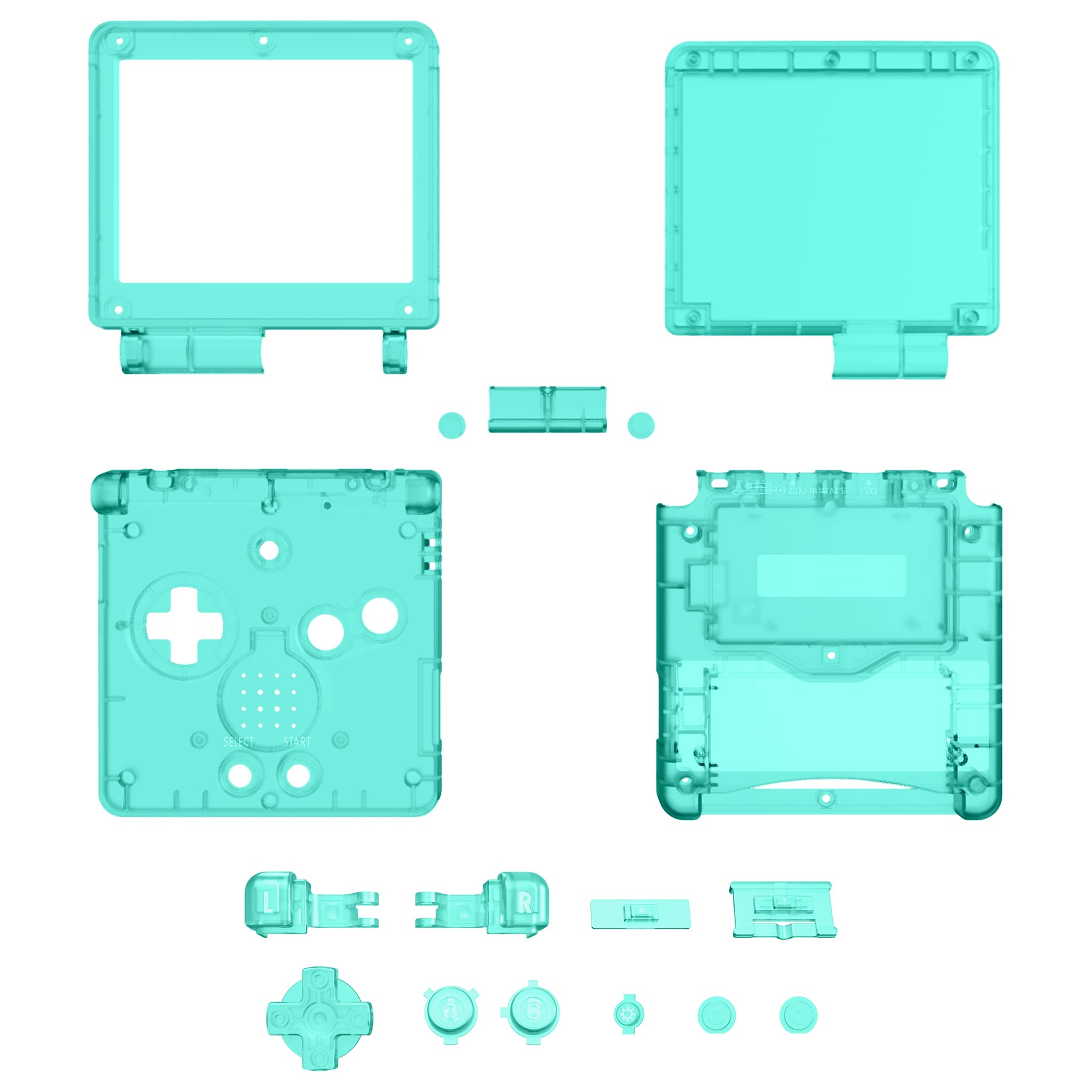 eXtremeRate Emerald Green Replacement Shell for Gameboy Advance SP GBA SP - Compatible with IPS & Standard LCD Screens - DIY Custom Housing Case - Perfect for Gaming Enthusiasts & Retro Console Modding (Console Not Included)