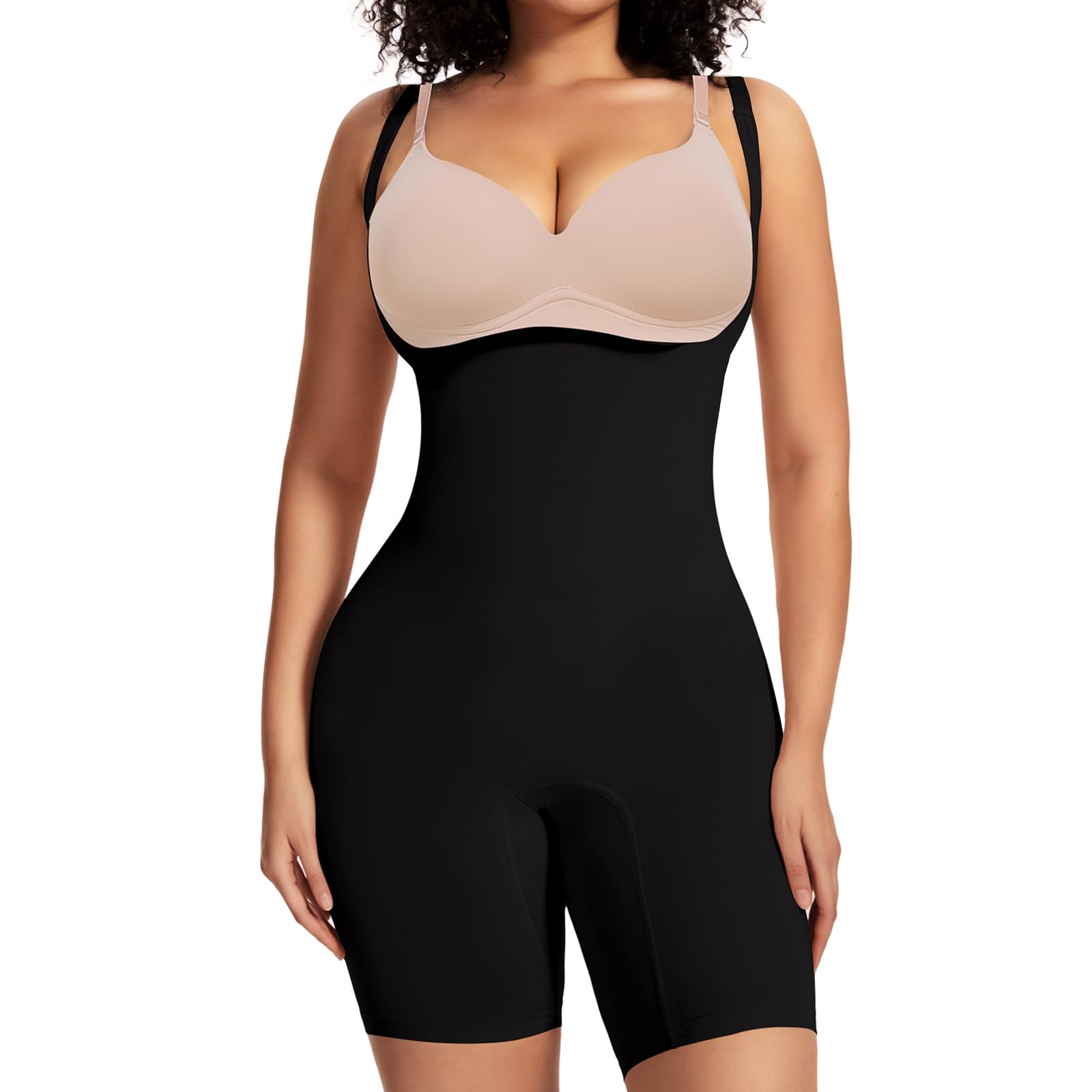 Joyshaper Women's Shapewear Bodysuit - Tummy Control, Open Bust, Butt Lifter & Seamless Mid-Thigh Design for Slimming & Body Shaping | Perfect for Everyday Wear, Special Occasions & Postpartum Recovery