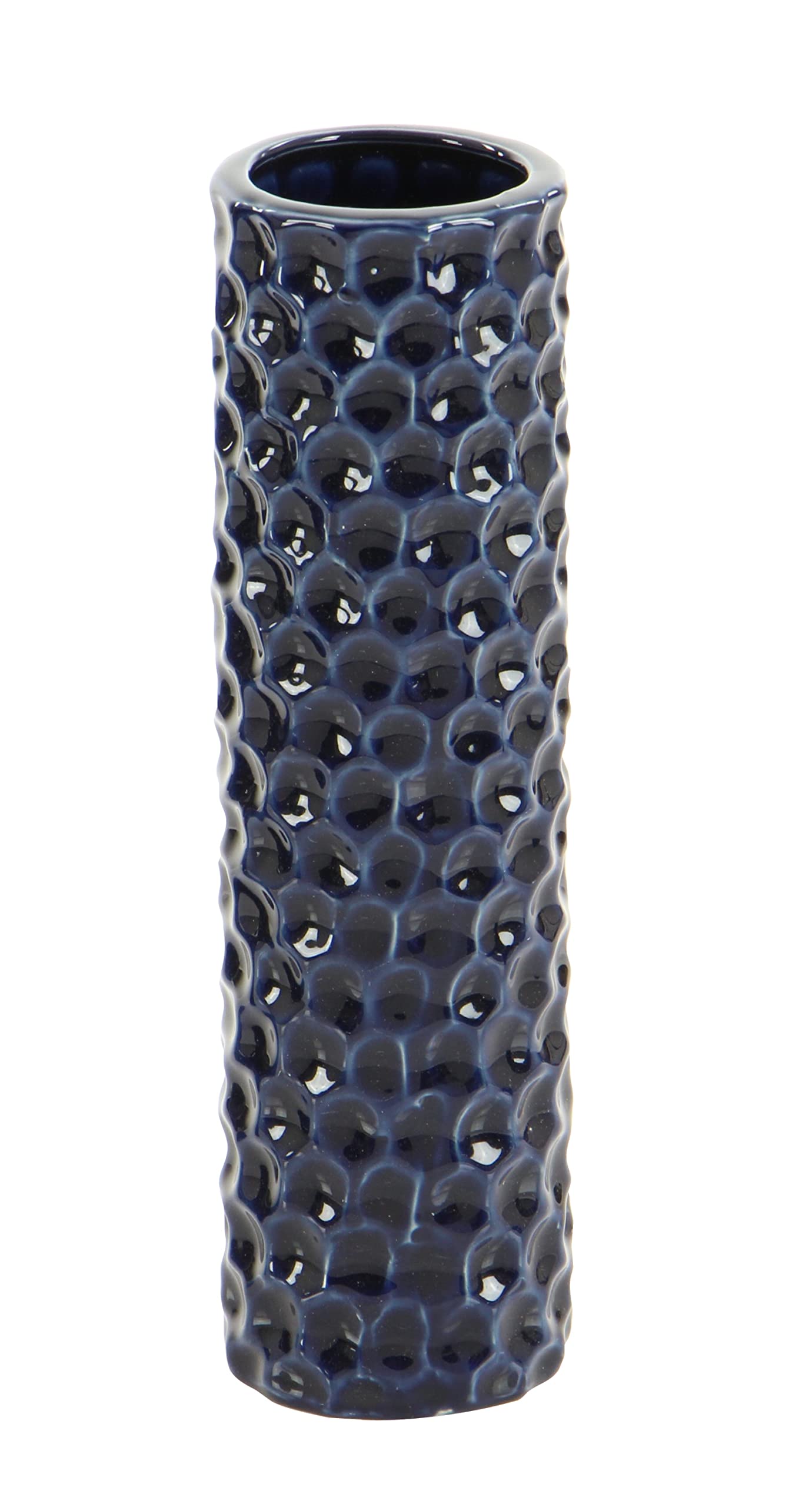 Deco 79 Ceramic Vase Set of 3 - Blue Floral Patterned Decorative Vases for Home, Living Room, Dining Table Centerpiece - 3