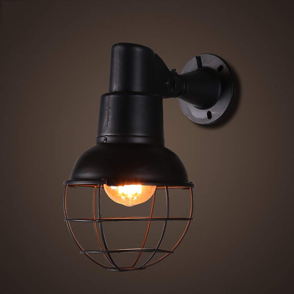 Vintage Industrial Wall Lamp - Antique Iron Wall Sconce with E27 Socket, 15x30cm - Perfect for Stairs, Corridors, Theme Restaurants & Bars - Rustic Wall Lighting Fixture for Home & Commercial Spaces