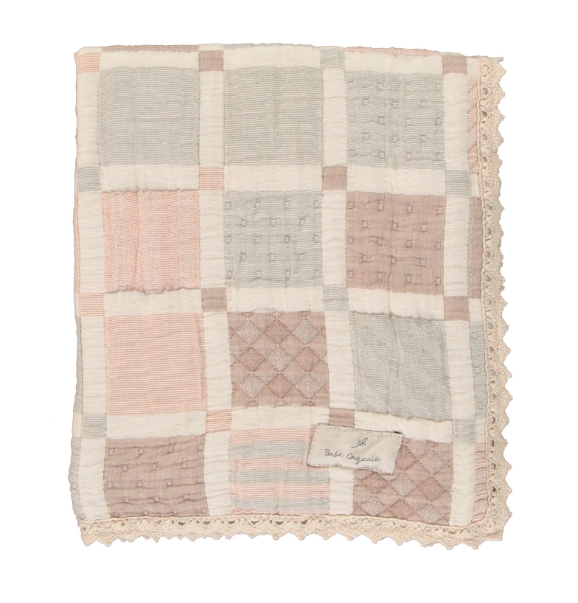 BEBE ORGANIC Patchwork Baby Blanket - Soft, Hypoallergenic & Eco-Friendly for Nursery, Stroller & Travel - Perfect for Newborns & Toddlers
