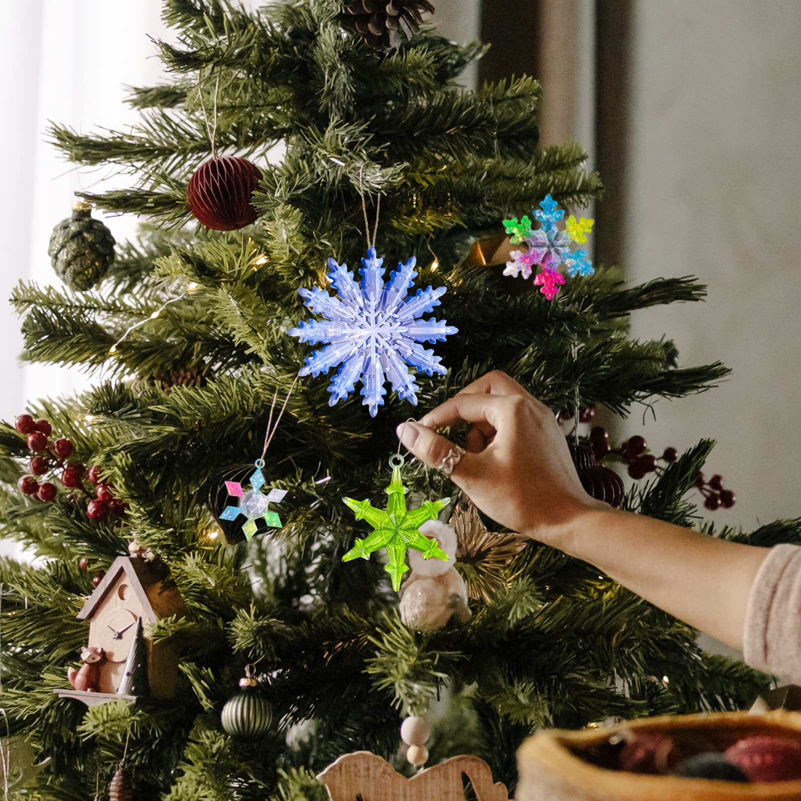LET'S RESIN Christmas Snowflake Resin Molds - 6 Pcs Silicone Epoxy Molds in Varying Sizes for 3D Ice Crystal Ornaments, Tree & Car Decorations | Perfect for DIY Holiday Crafts, Gift Making, and Festive Home Decor