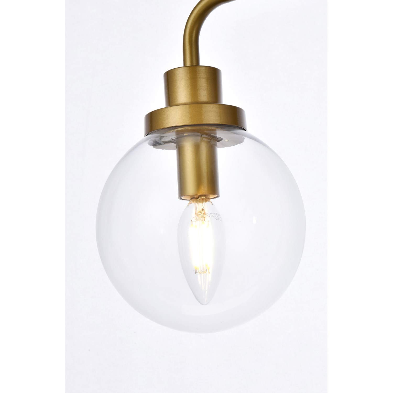 Hanson 4-Light Bathroom Wall Sconce in Polished Brass with Clear Glass Shade - Perfect for Vanity Lighting, Powder Room, and Bathroom Decor