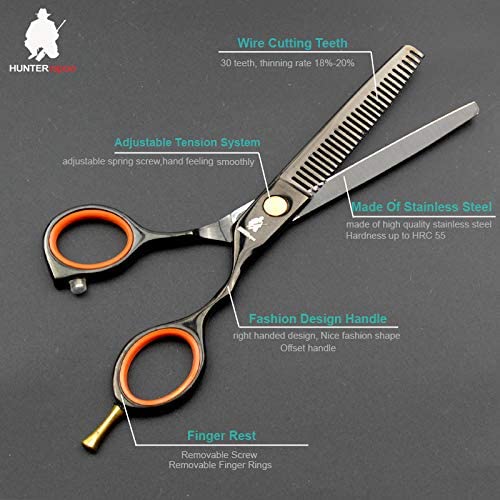 Professional 5.5 Inch Black Barber Scissors Kit - Hairdressing Shears for Stylists & Students - Sharp Hair Cutting Scissors with Case (Great for Salon, Home & Cosmetology School Use)