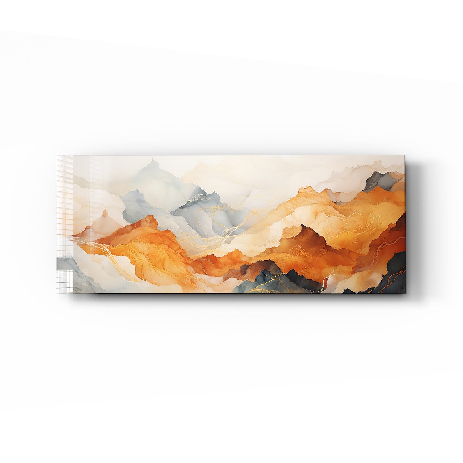 Abstract Mountains Panoramic Wall Art - Modern Landscape Canvas Print for Home & Office Decor - Perfect for Living Room, Bedroom, or Office Spaces