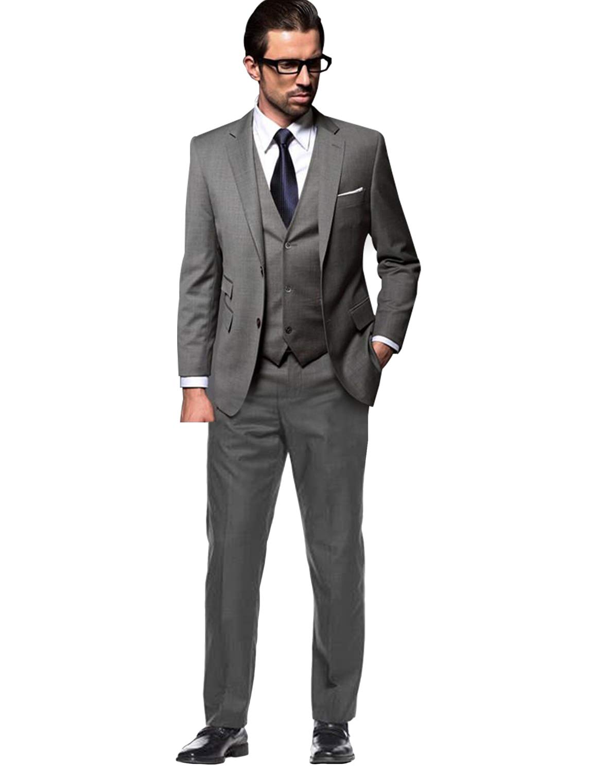 Men's 3-Piece Wedding Suit Set - Slim Fit Two Button Jacket, Vest & Dress Pants | Formal Groom Attire for Weddings, Proms & Special Occasions