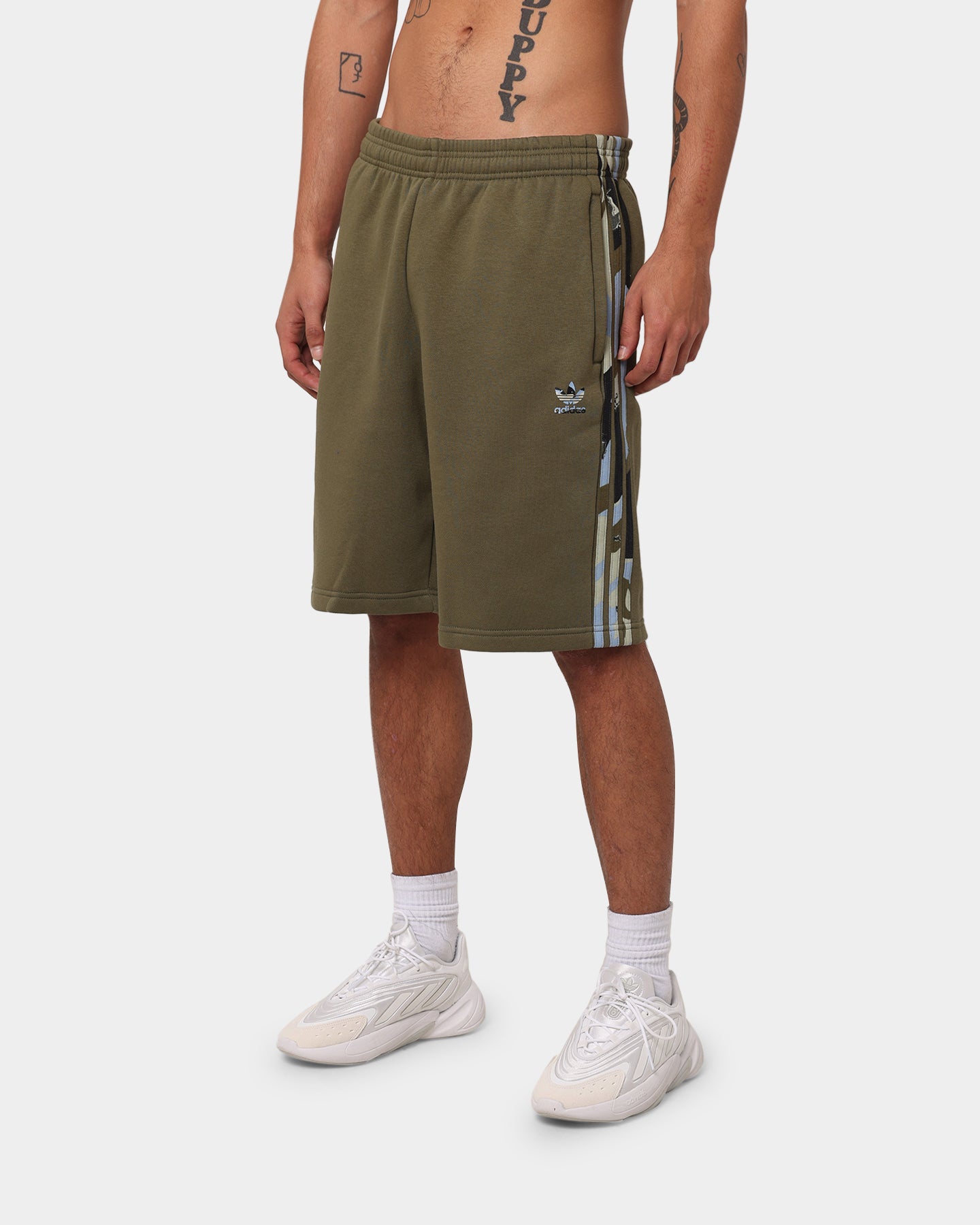 Adidas Camo Focoli Shorts for Men - Comfortable Athletic Running Shorts with Pockets - Perfect for Gym, Jogging & Casual Wear (Ochre)