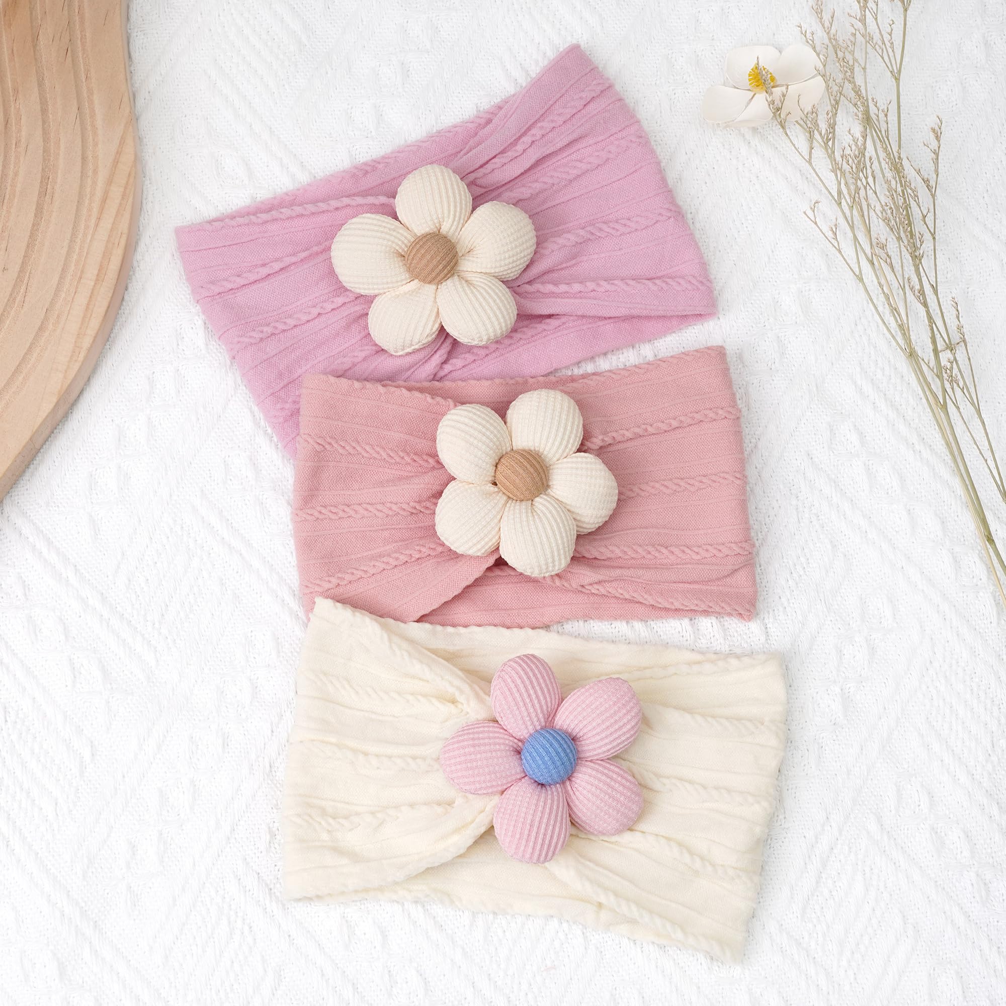 6PCS Soft Nylon Baby Flower Headbands & Hair Bows for Girls - Cute Hair Accessories for Newborns, Infants, Toddlers & Kids | Perfect for Photoshoots, Birthday Parties & Special Occasions