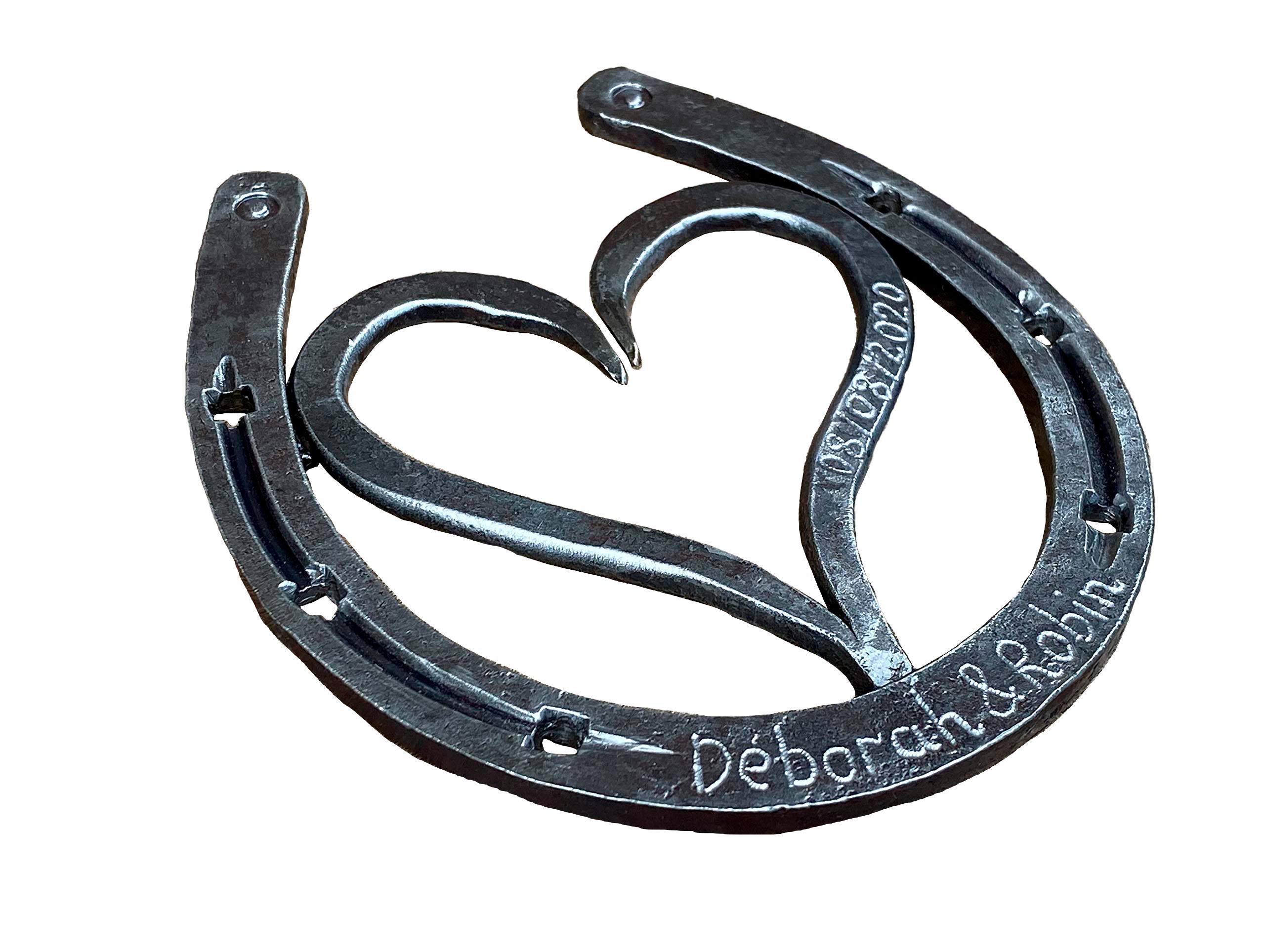 Handmade Iron Horseshoe - Unique 6th Anniversary Gift for Couples, Iron Heart Keepsake, Rustic Home Decor for Farmhouse & Wedding Anniversaries