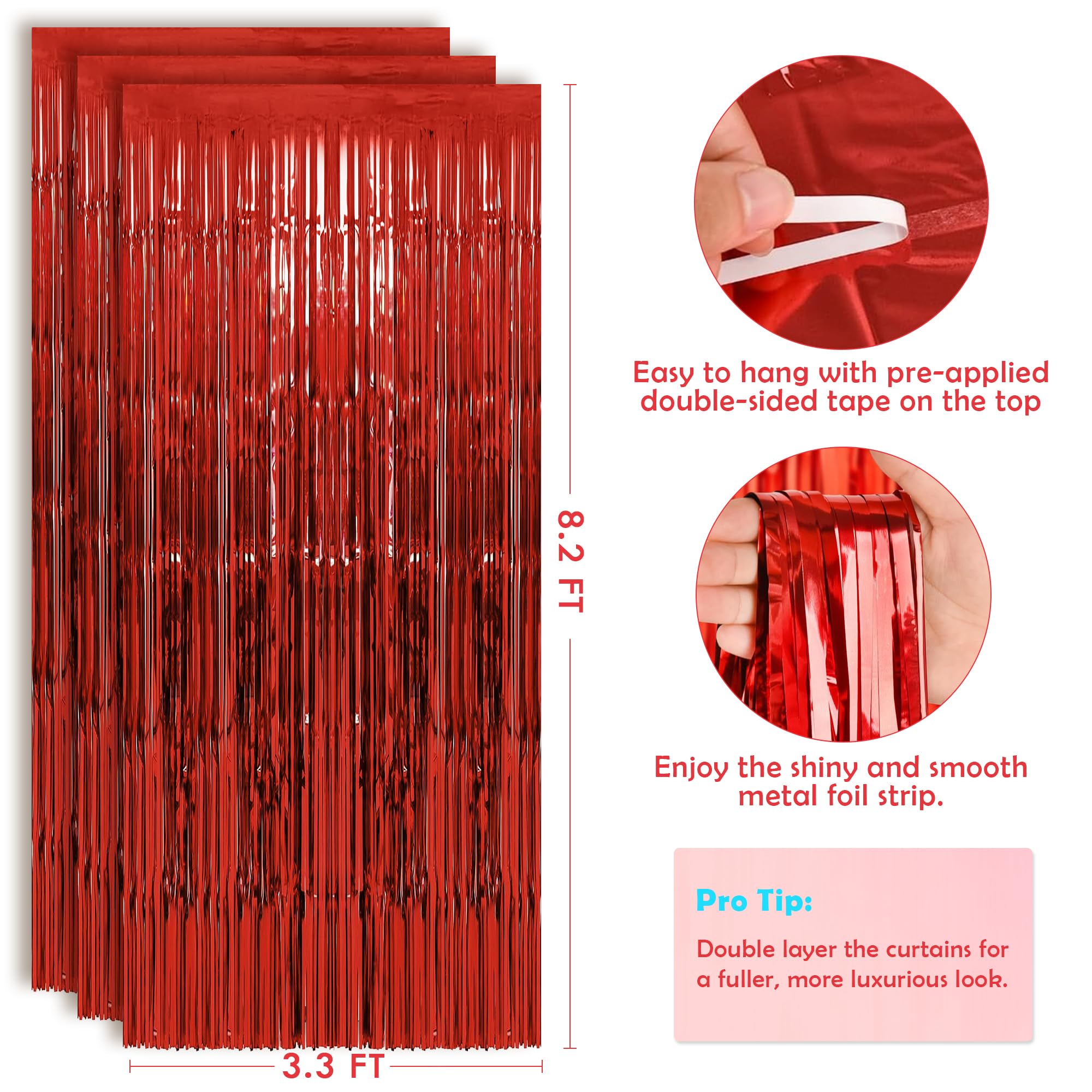 OHOME Class of 2025 Graduation Decorations Set - Red Graduation Backdrop Banner, Congratulations Party Supplies for High School & College Graduation Ceremony - Perfect for Graduation Photos, Home Decor and Celebration Events