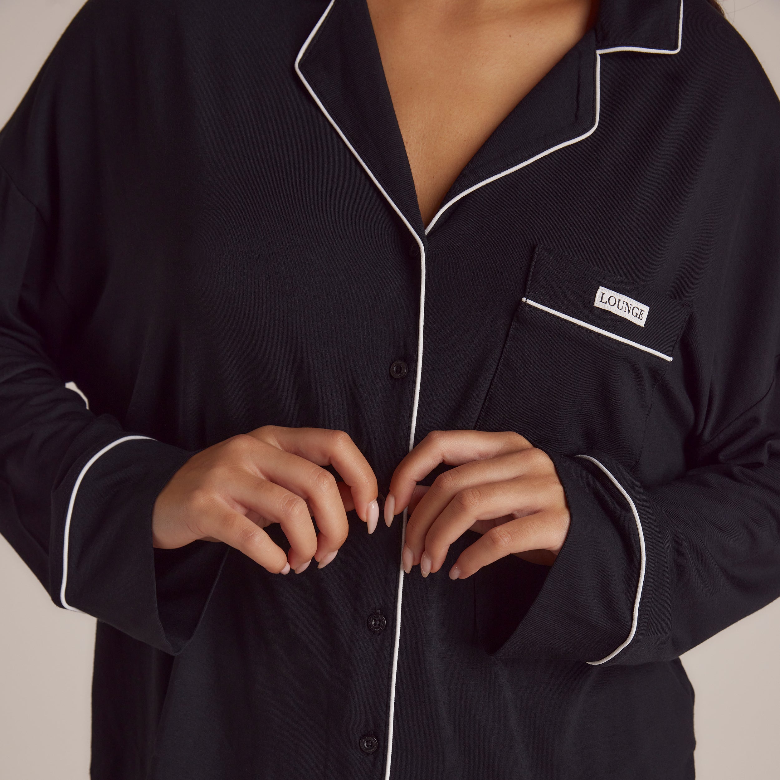 Premium Modal Sleep Shirt for Women - Soft & Breathable Black Pajama Top - Perfect for Relaxing at Home, Lounging & Comfortable Nightwear
