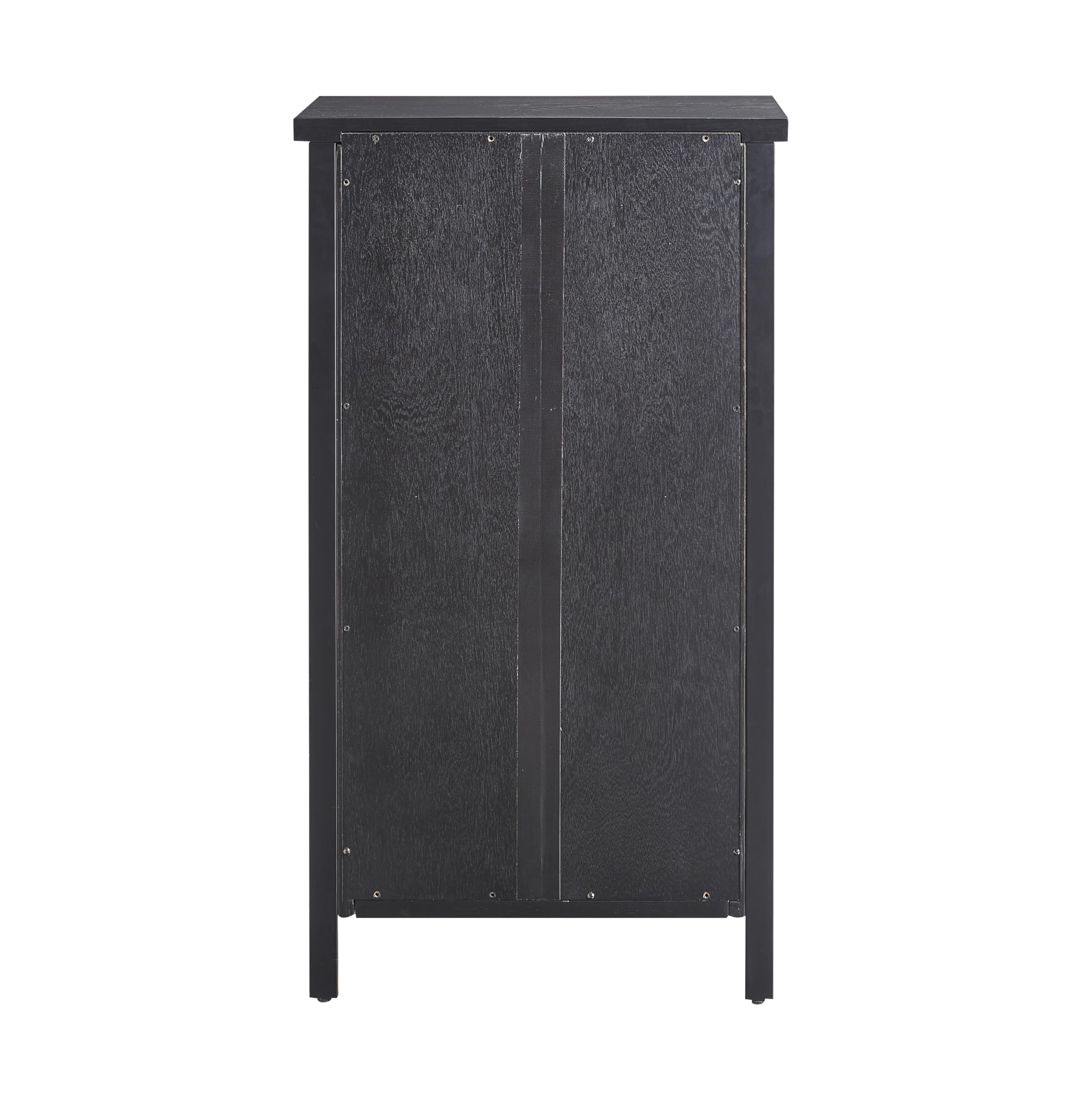 Leick Home 9500-BK Leah Mini Bar Cabinet - Black Wine Bottle & Stemware Storage Organizer for Dining Room, Kitchen, or Home Bar Decor