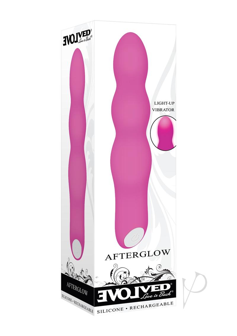Afterglow Pink Rechargeable Silicone Vibrator with LED Lights - Perfect for Couples, Solo Play & Romantic Nights