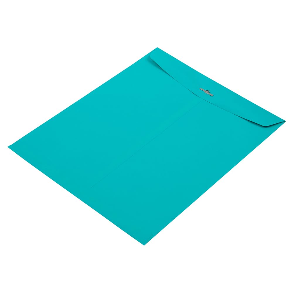 JAM PAPER 10 x 13 Inch Colored Clasp Envelopes - Bulk 500 Pack, Sea Blue Recycled Paper - Perfect for Business Mail, Wedding Invitations & Office Documents