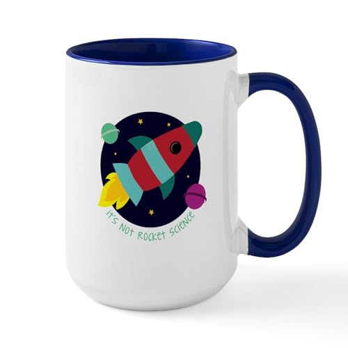 White/Navy Inside - Its Not Rocket Science Mugs