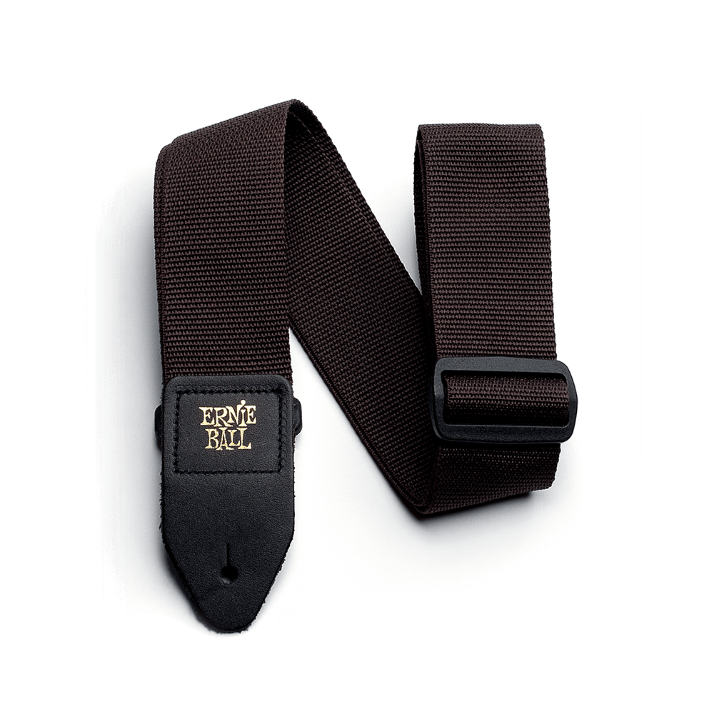 Ernie Ball Polypropylene Guitar Strap - Adjustable Brown Guitar Strap for Electric & Acoustic Guitars - Comfortable & Durable for Live Performances & Studio Sessions