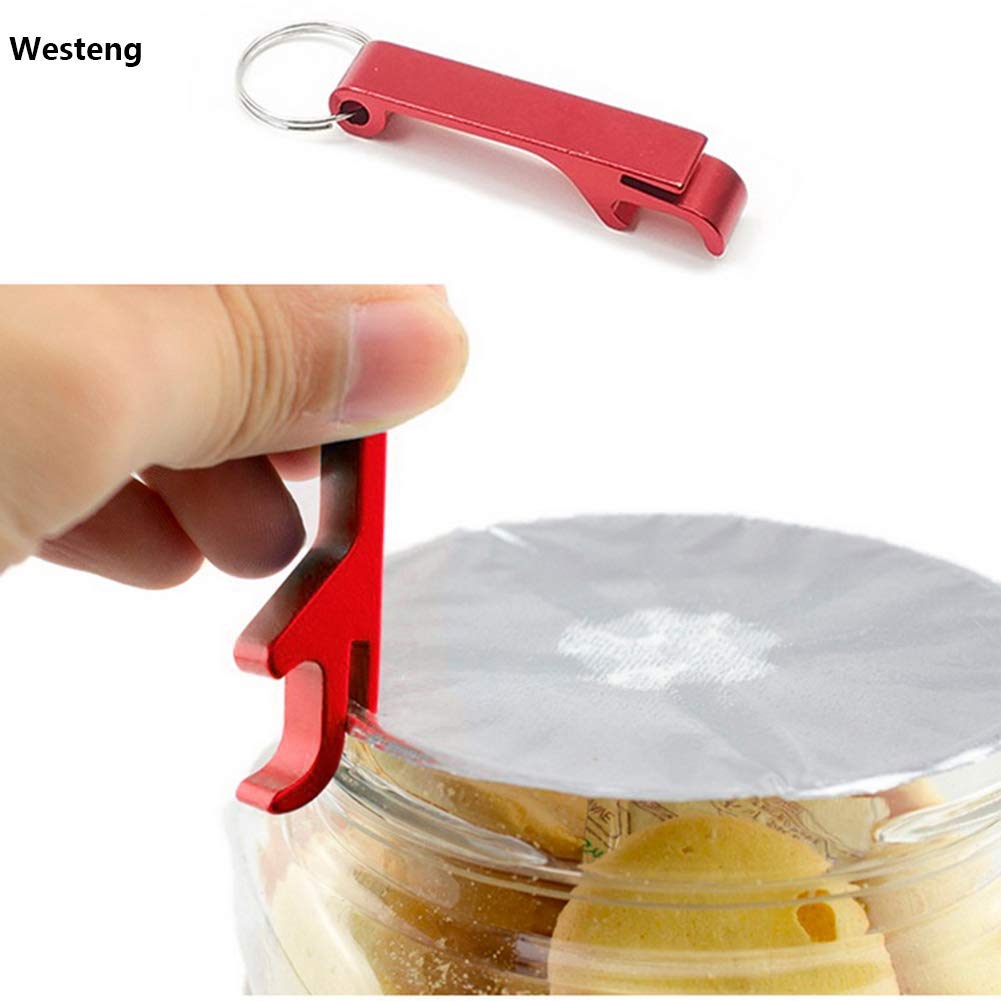 10PCS Mini Aluminum Alloy Bottle Opener Keychain - Portable Pocket Keyring Opener for Beer & Soda (Green) - Perfect for Camping, Travel, Parties & Gifts