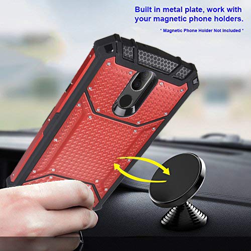 Premium Aluminum Metal Hybrid Phone Case with Stand for LG K40/Harmony 3/Xpression Plus 2 (2019) LM-X420/LG Solo LTE L423DL - Shockproof Protective Cover - ZY0 Black - Perfect for Work, Travel & Daily Use