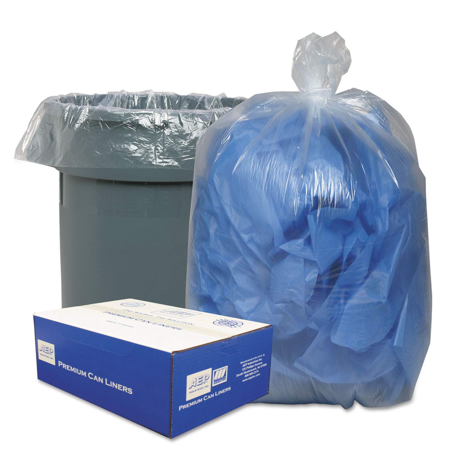 Classic Clear 404616C 40-45 Gallon Low-Density Can Liners - .63 Mil Thickness, 40 x 46 Inches, 250 Count per Carton | Heavy Duty Trash Bags for Kitchen, Office & Commercial Use