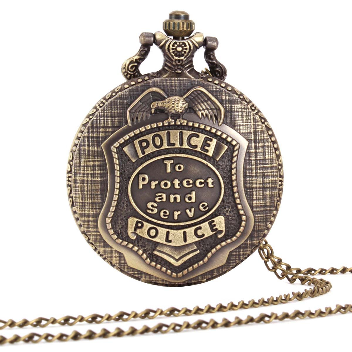 Vintage ALIENWOLF Military Style Analog Quartz Pocket Watch with Chain - Perfect for Steampunk Costumes, Historical Reenactments & Collector's Display