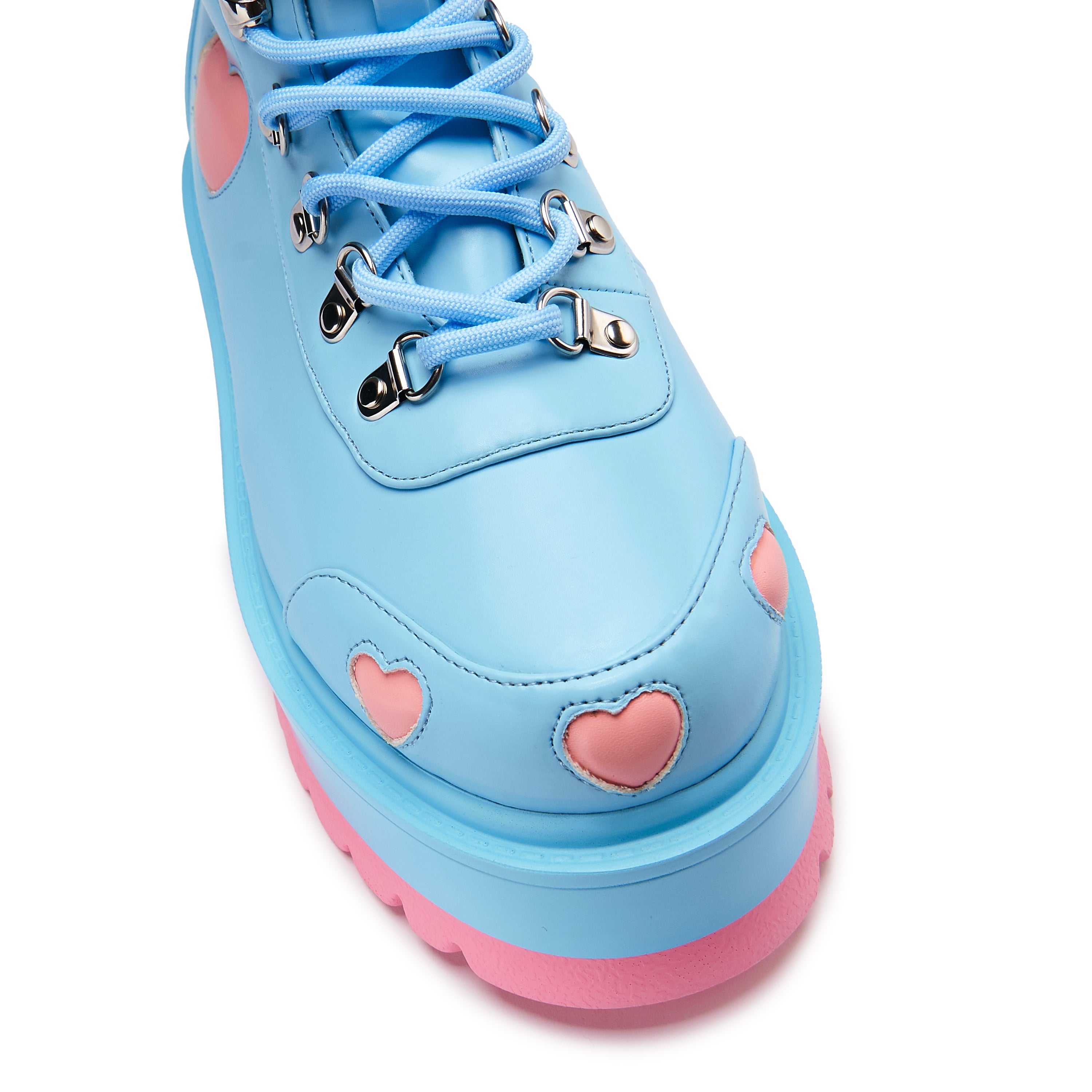 Cute Chibi Cherub Heart Boots for Women - Stylish Blue Kawaii Ankle Boots for Cosplay, Anime Conventions & Casual Wear