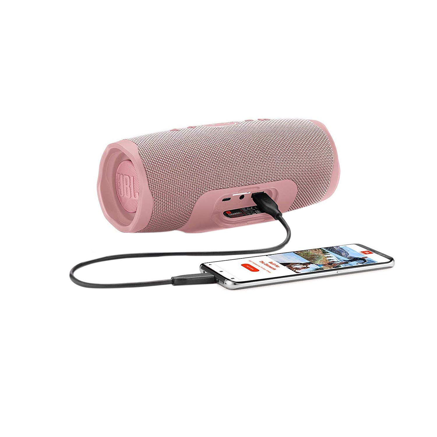 JBL Charge 4 Waterproof Portable Bluetooth Speaker - Pink (Renewed) | Wireless Outdoor Speaker for Beach, Pool, Camping & Travel | High-Quality Sound & 20-Hour Battery Life
