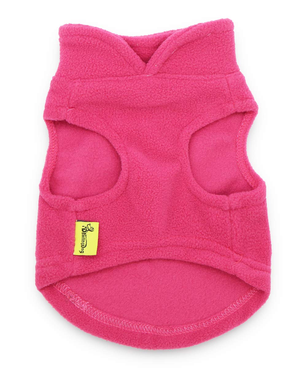 DroolingDog Small Puppy Sweater - Fleece Vest for Chihuahua & Tiny Dogs - XS Size in Rose Pink - Perfect for Winter Walks & Indoor Comfort