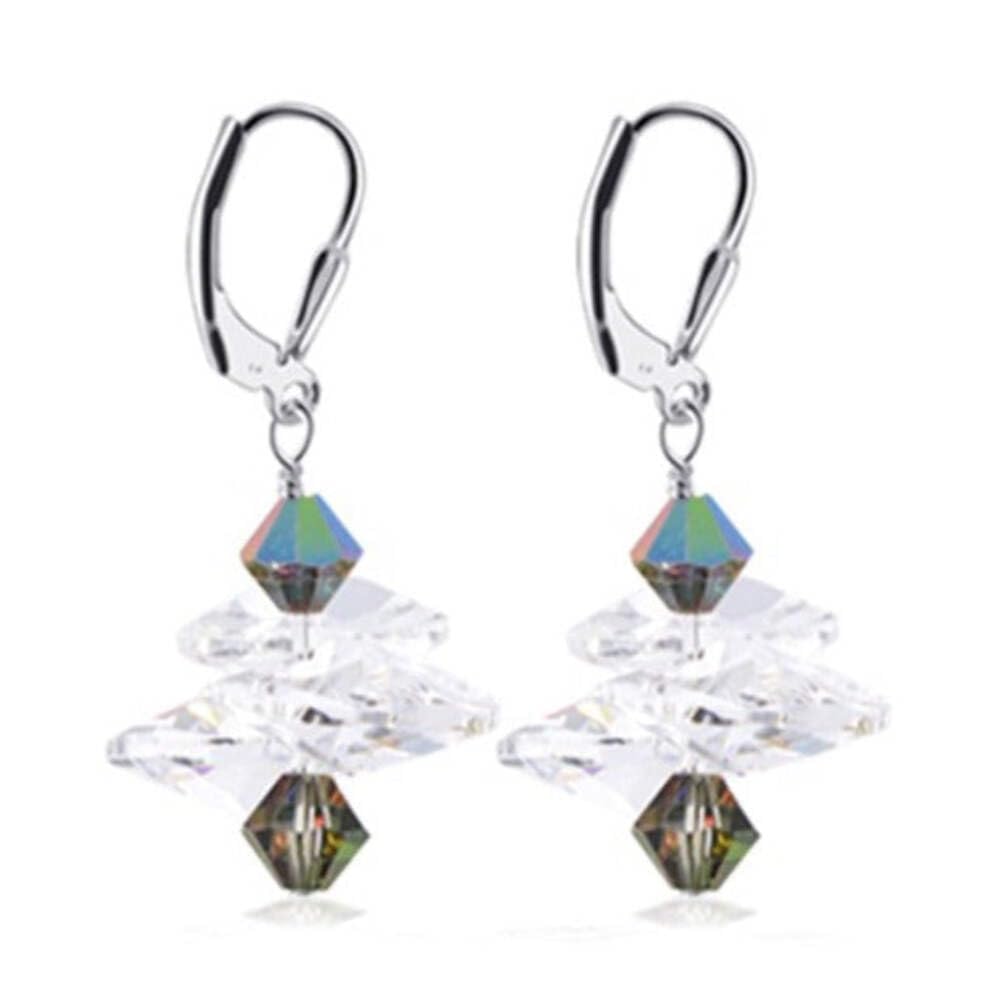 Austrian Crystal 925 Silver Drop Earrings for Women - Elegant Party Jewelry