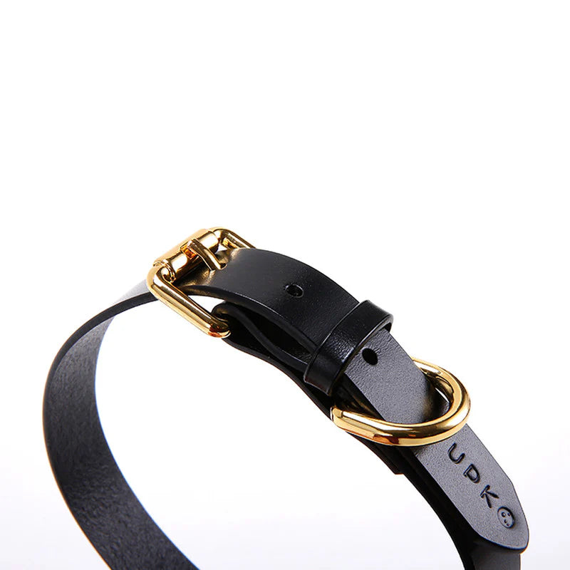 Genuine Leather Cosplay Choker Necklace - Gothic Punk Fashion Accessory for Women & Men - Perfect for Halloween, LARP, Costume Parties & Anime Conventions